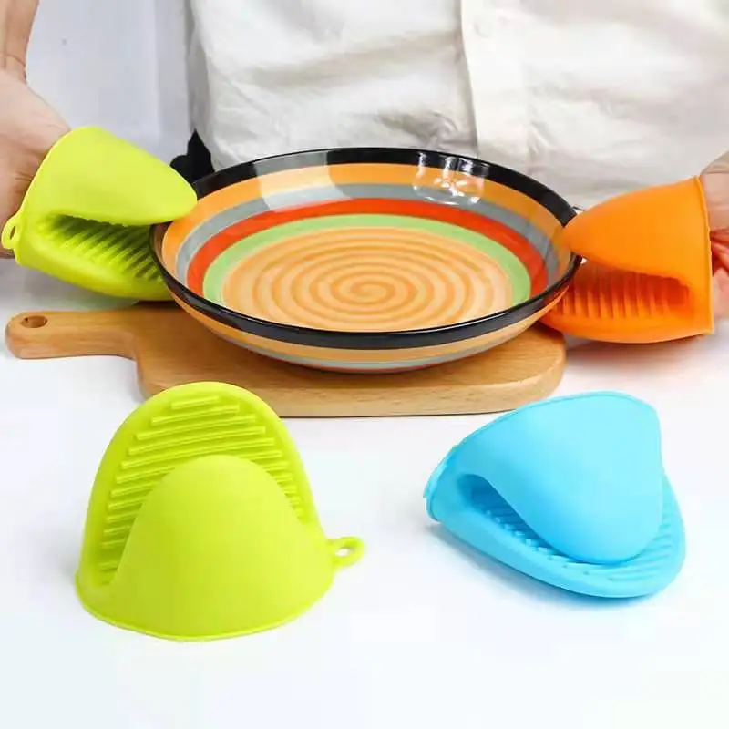 

New Thicken Food Grade Silicone Anti-Hot Gloves Bowl Folder Kitchen Heat Insulation Plate Folder Baking Oven Hand Clip Mitts