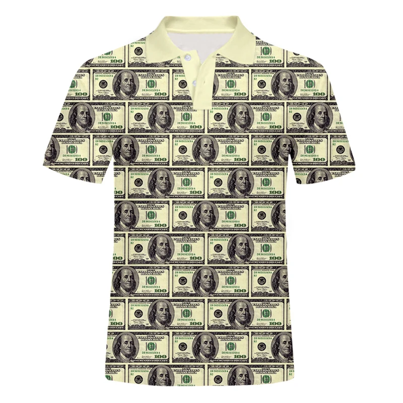 Футболка поло IFPD мужская с принтом долларов модная рубашка в стиле хип хоп