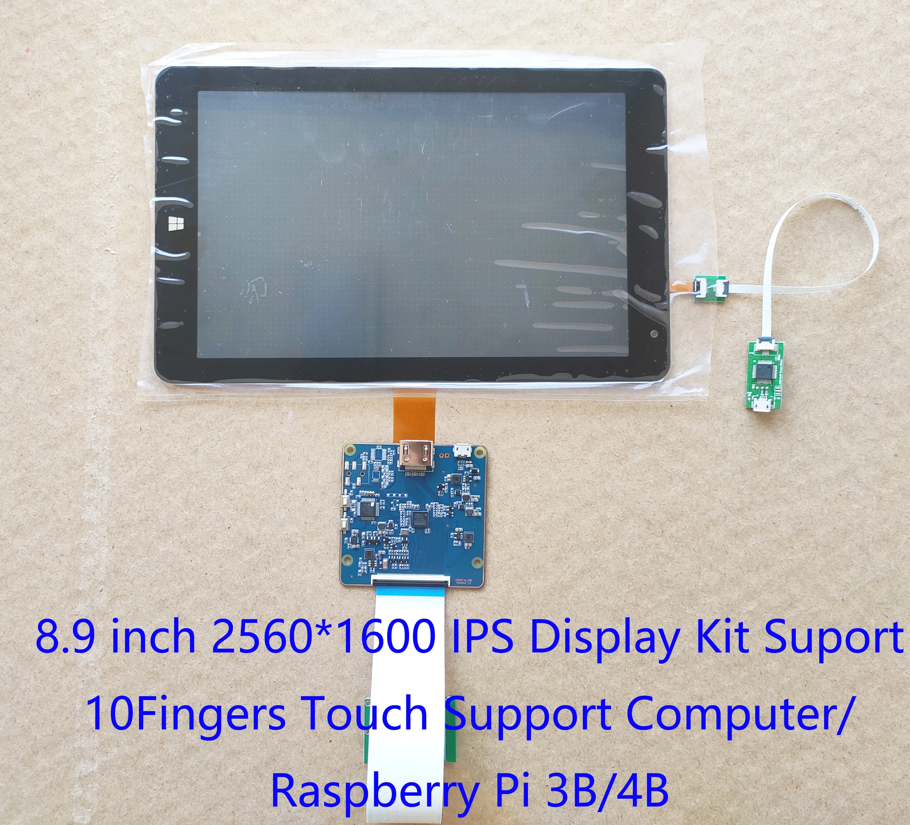 8,9 дюймовый TFTMD089030 2K HDMI ips дисплей 2560*1600 MIPI ЖК-дисплей с драйверной платой USB Сенсорная Поддержка Win7 8 10 Raspberry Pi 3