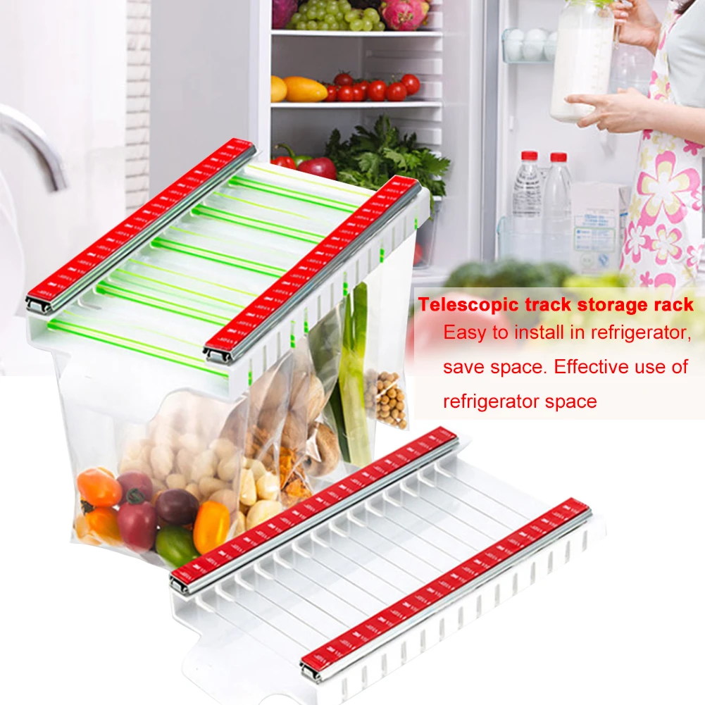 

14 Slots Non Slip Refrigerator Hanging Storage Clip For Food Bag Easy Install Plastic Space Saving Stable Home Kitchen Practical