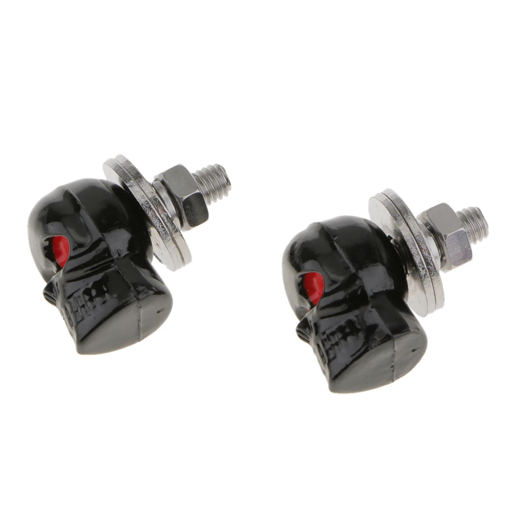 

Motorcycle Skull License Plate Frame Bolts Screw Fastener Black 1 Pair