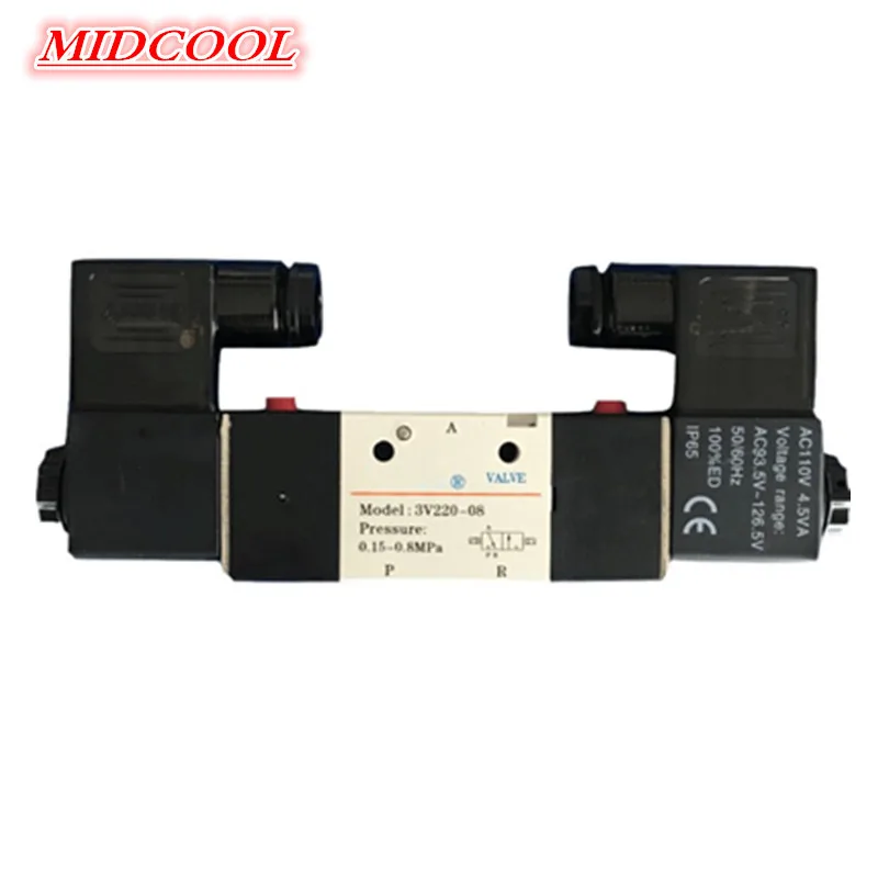 

3/2 Way 3V200 Series 3V210-06/08 Pneumatic Solenoid Valve