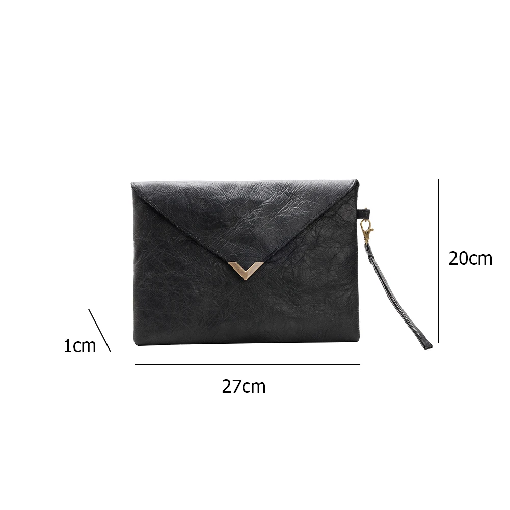 

Vintage Women Envelope Bags For Women 2020 Kraft Paper Clutch Lady Retro Leather Handbags Female Classic Elegant Totes Handbags