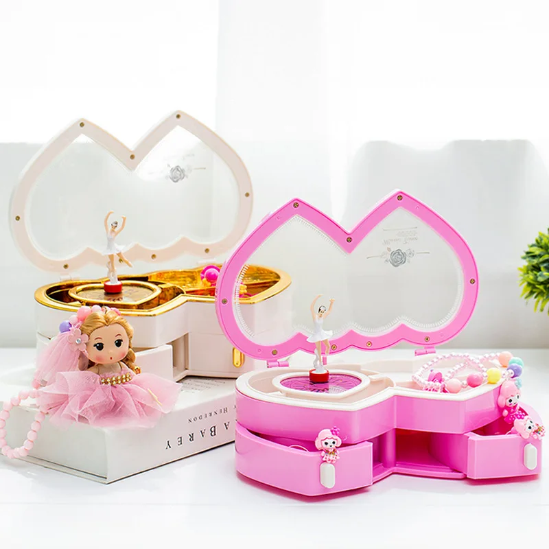 Креативная музыкальная шкатулка в форме сердца с двойным Персиком Музыкальная