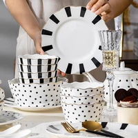 plate bowl and dish set household creative rice bowl net red bowl chopsticks single nordic style european ceramic tableware