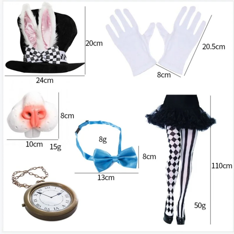 Funny Party Decoration Props Rabbit Ears Hat Pocket Watch Bow Tie Nose Set Easter Halloween Masquerade Performance Cosplay | Тематическая