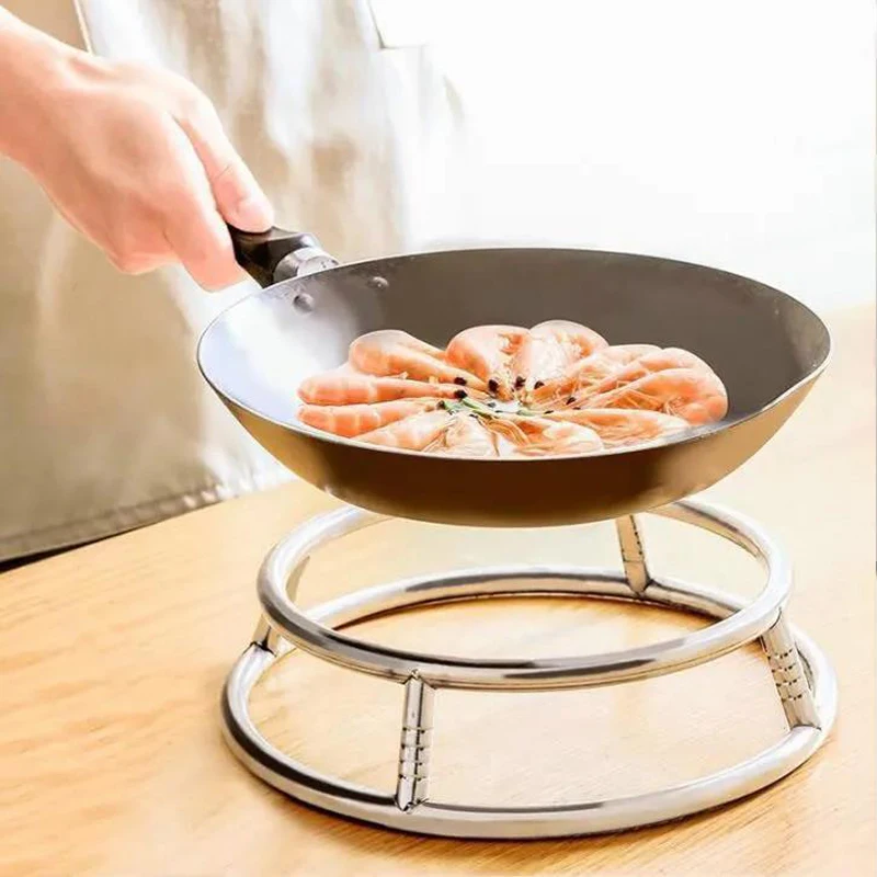 

Universal Wok Pan Support Rack Stand Wok Ring/ Round Bottom Wok Rack Universal Size for Gas Stove Fry Pans Kitchen Supplies