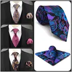 Набор мужских галстуков, классический Карманный платок, свадебный аксессуар, роскошный подарок, для свадьбы, бизнеса, оранжевый, красный, коричневый