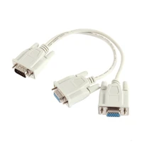 15 pin vga male to 2 female y splitter video cable svga monitor adapter extension converter lead for pc tv projectors