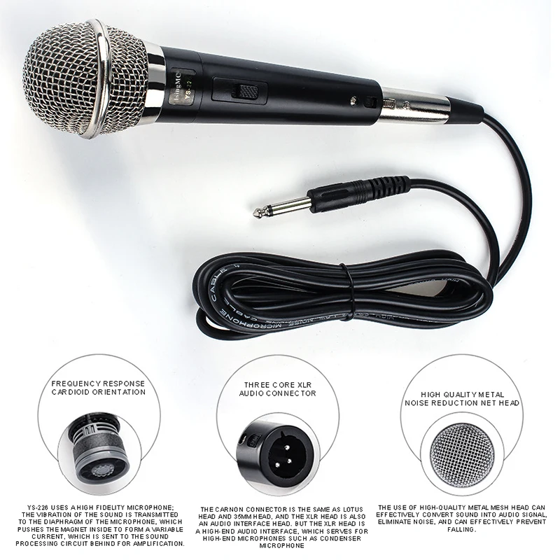 Проводной динамический микрофонный кабель в комплекте высококачественный аудио