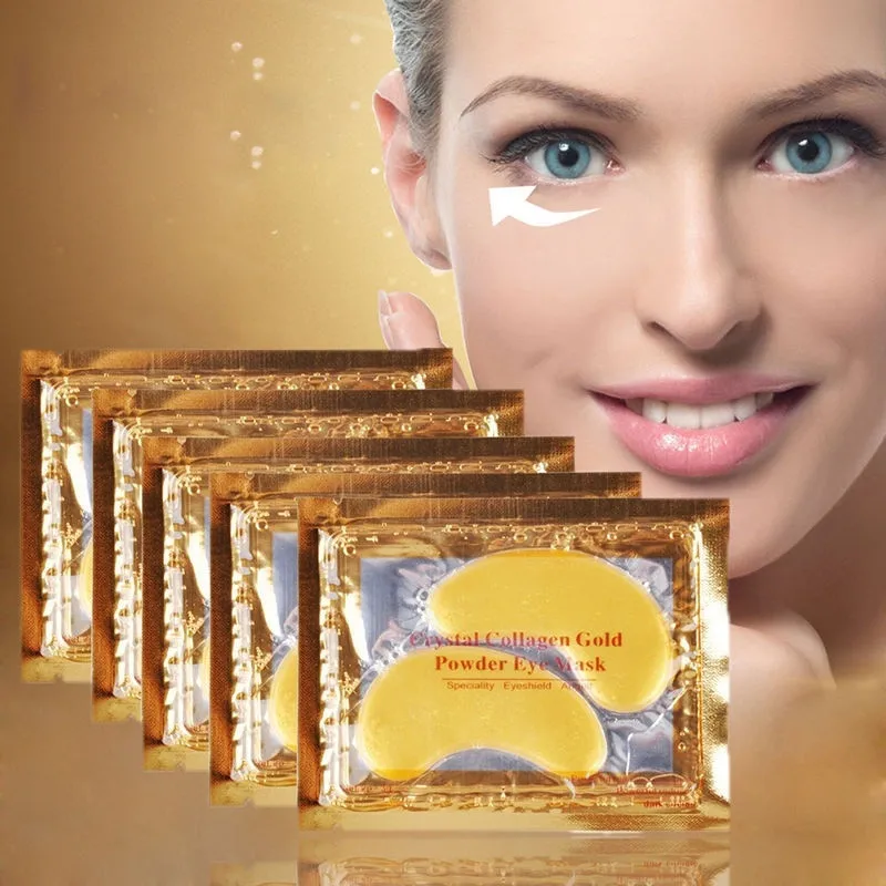 2 предмета = 1 пара 24K Gold Crystal коллагеновая маска для глаз ухода за кожей вокруг