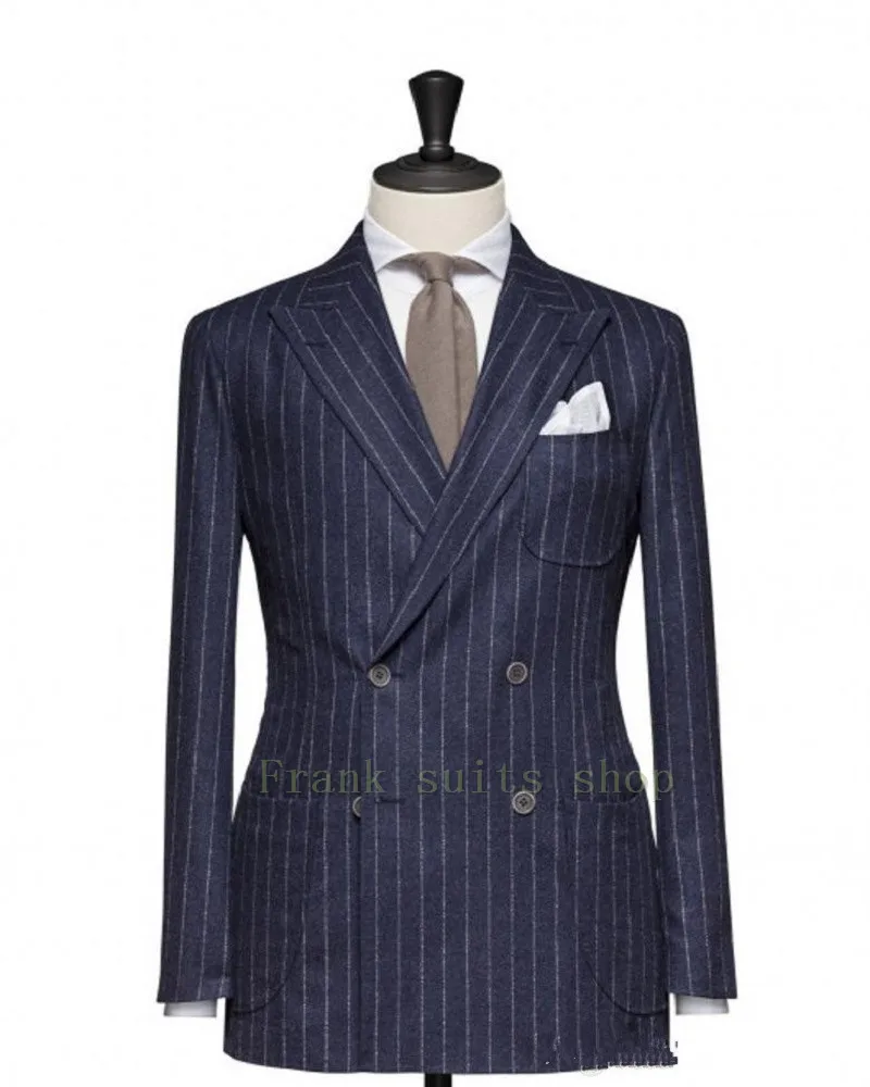 2023 Tailored Men Suit For Business, Elegant Formal Wedding Party Striped Tuxedos, Custome Homme Mariage Terno Groom Blazer