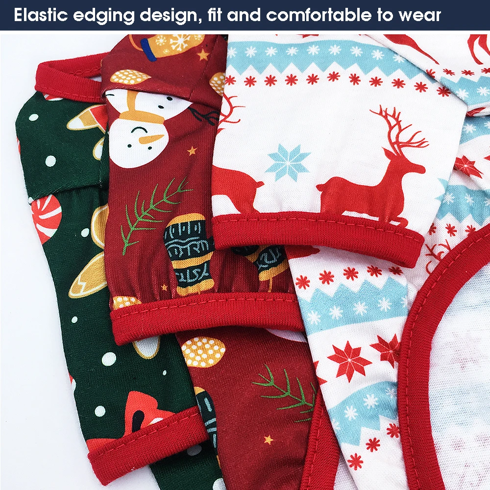 Милая футболка для щенков Рождественская одежда собаки мягкая хлопковая