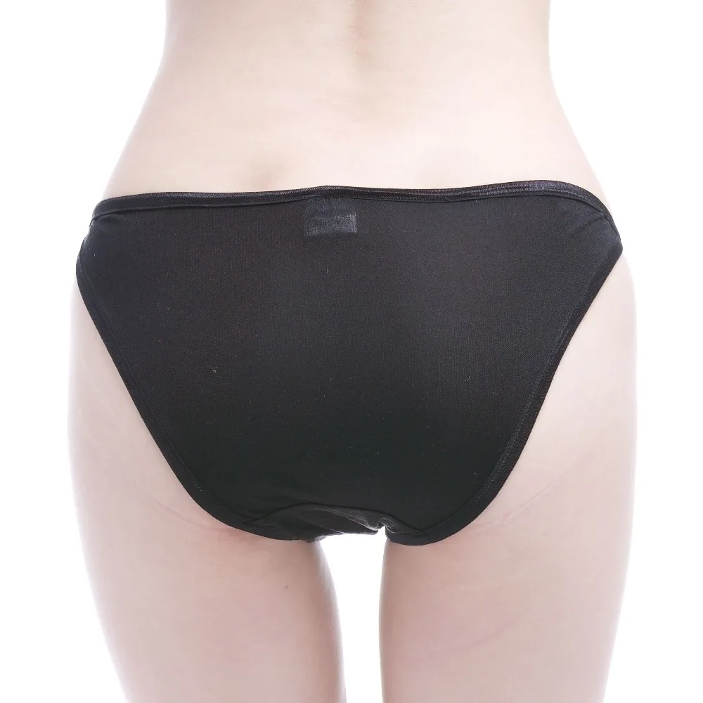 4 Pair Womens Underwear 100% Pure Silk Knit Women's String Bikini Panties Size S M L XL XXL (W25