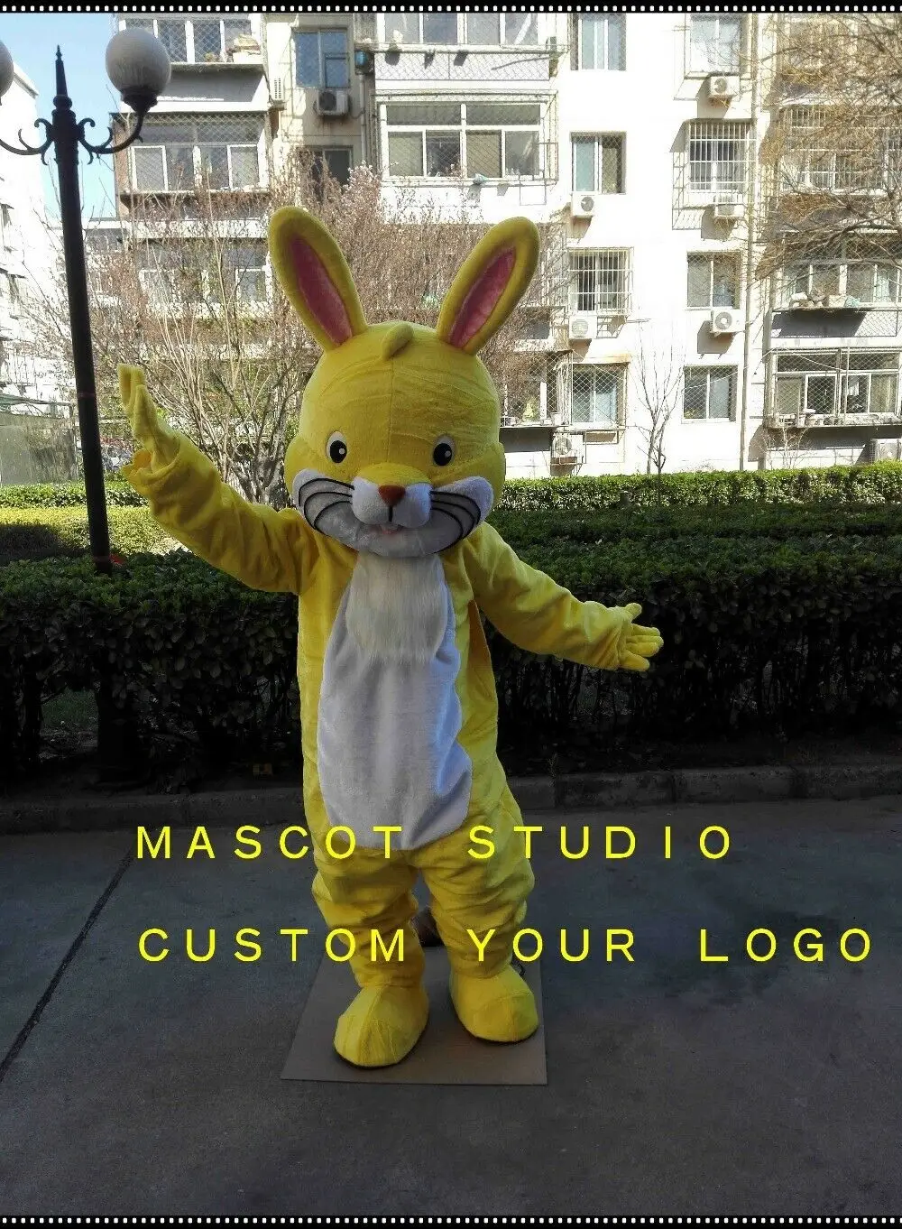 Костюм-талисман в виде желтого кролика Банни костюм для косплея вечеринки игры