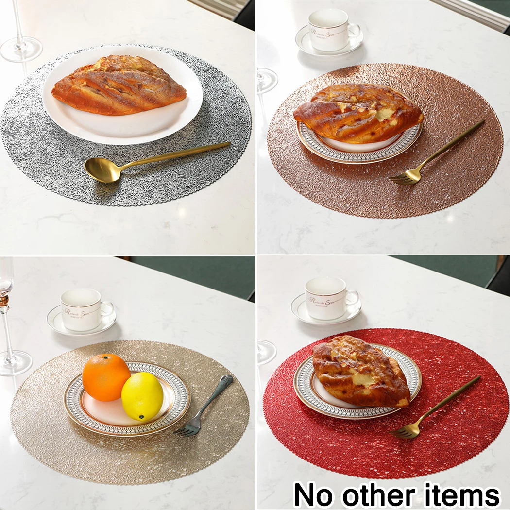 

Rose gold Placemat Waterproof 40cm Heat-insulating Decor 4pcs/set Party