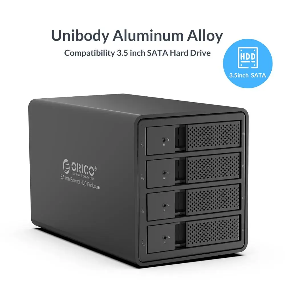 ORICO 95 Series 4 Bay 3 5 ''SATA к USB 0 HDD док станция для 64 ТБ с 150 Вт/72 Вт внутренним адаптером