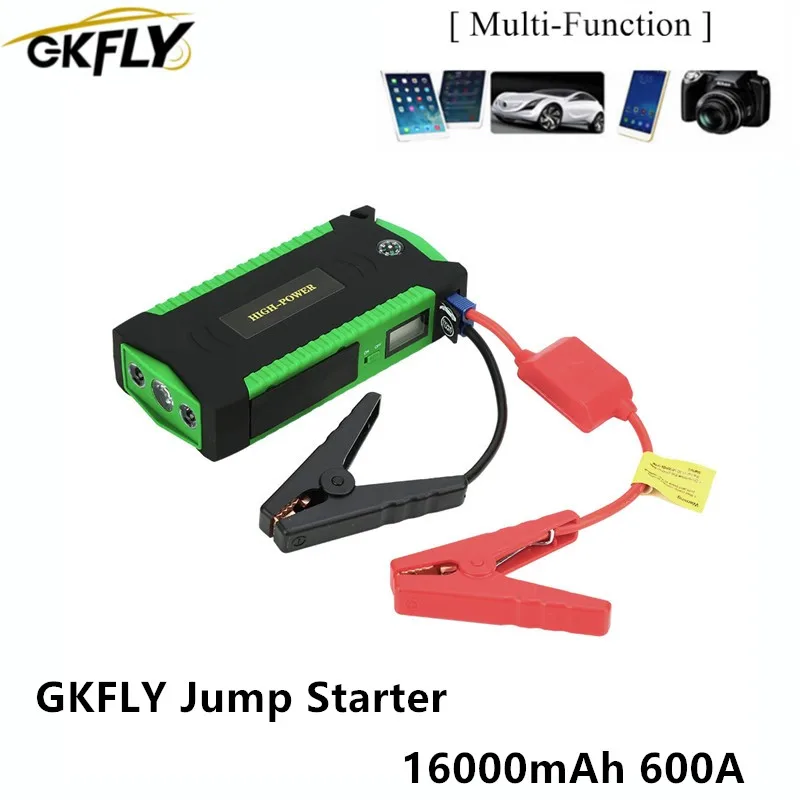 GKFLY 16000 мАч автомобильный стартер 600А 12 В Автомобильное пусковое устройство