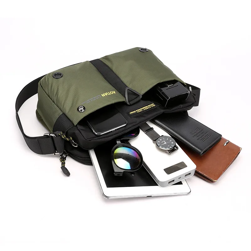 Scione Nylon Shoulder Bags Men Casual Travel Waterproof Single Bag men Sling Cross Body Messenger Male iPad |