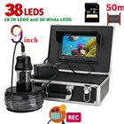 30 м кабель 360 Вращение подводная камера рыболокатор для видеосъемки Водонепроницаемая камера с DVR светодиодный 38 шт.