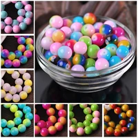 round 6mm 8mm 10mm 12mm bicolor coated opaque glass loose crafts beads lot for jewelry making diy findings