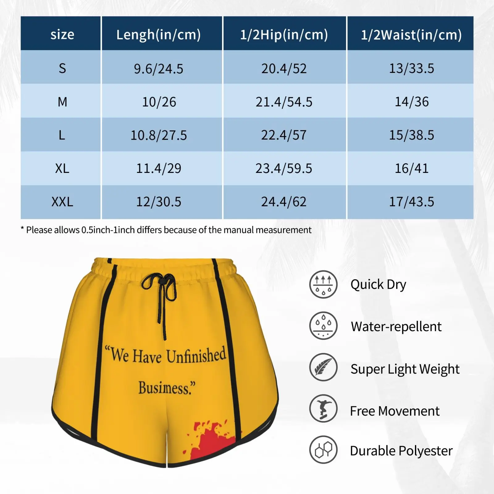 

We Have Unfinished Business Swim Shorts Women Beach Shorts Tarantino Kill Bill Quentin Uma Thurman Action Film