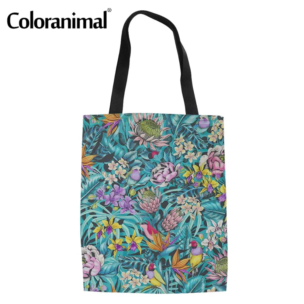 Женская Холщовая Сумка Coloranimal брендовая дизайнерская сумка для покупок с