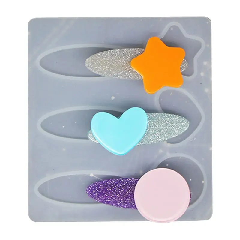 Кристальная эпоксидная смола форма заколка для волос литая силиконовая сделай