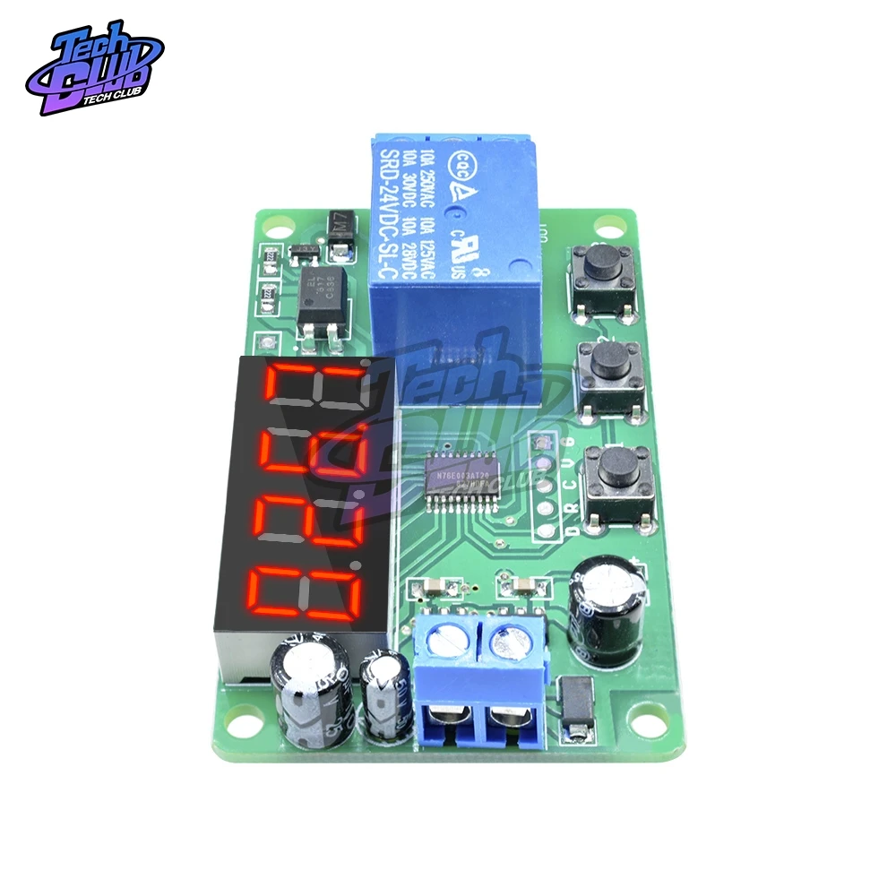 Релейный модуль с задержкой времени 24 В постоянного тока 3 кнопки 4 значный