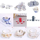 Миниатюрный дом для кукол 1:12, 1 комплект, чайный набор, чашки наборов мебели, игрушек для кухни, керамика, чашки для кофе, чая, аксессуары для кукольного домика