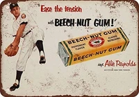 tin sign new aluminum metal 1952 allie reynolds para beech nut gum sign retro 11 8 x 7 8 inch