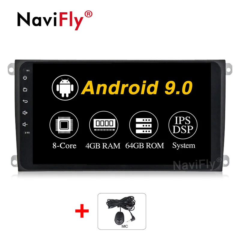 4GB-64GB-8 CORE DSP ips 1 Din Android 9,0 автомобильный Радио мультимедийный плеер gps навигация для Porsche Cayenne 2003-2010 RDS fm стерео головное устройство - Цвет: 4GB-64GB-8 CORE