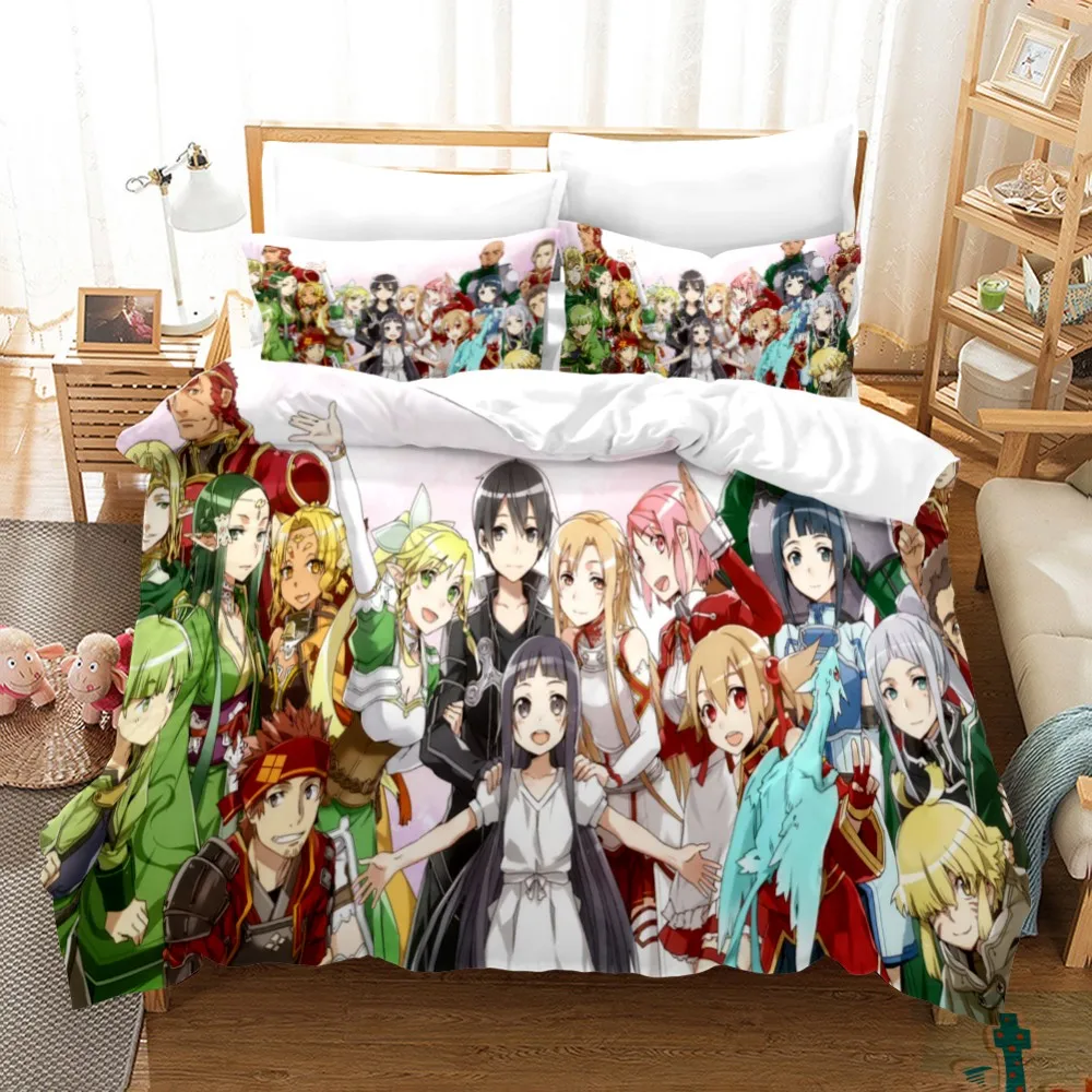 

Fashion Animation Printed Bedding Set Microfiber Down Quilt Set Linen Set Bedroom Single Double Bedspread Teenage Boy