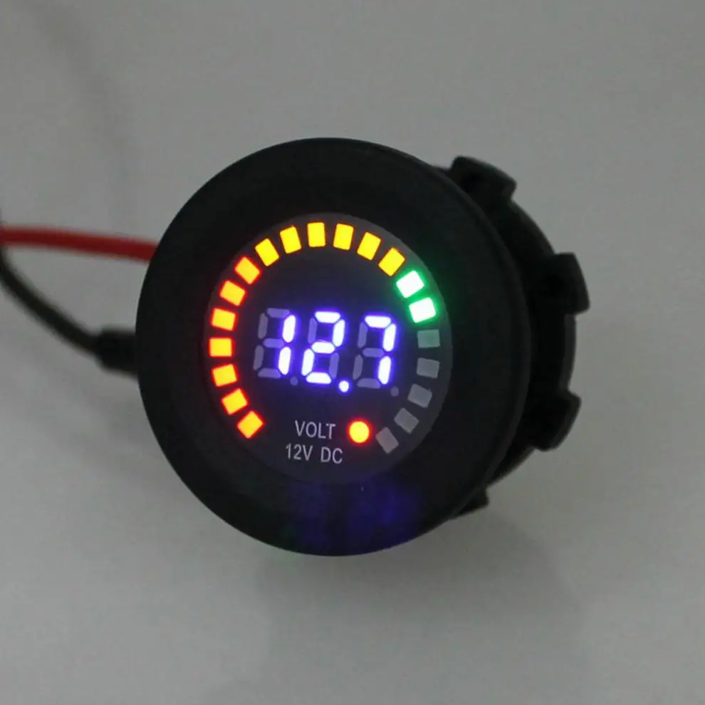 12 В Универсальный светодиодный цифровой вольтметр для автомобиля розетка