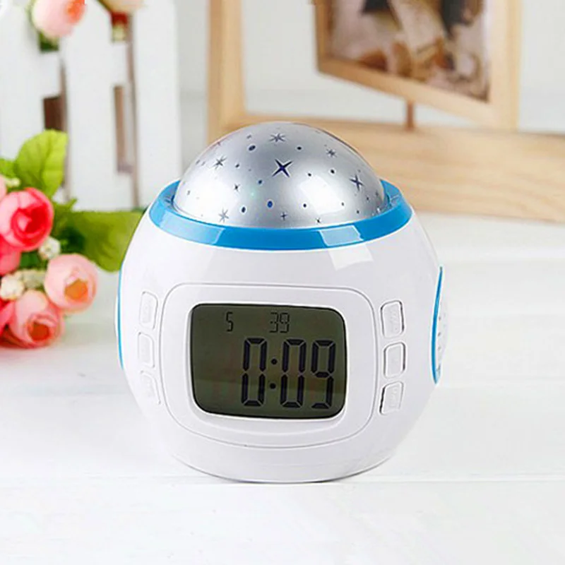 Музыка звездная звезда небо проекция цифровой светодиодный Будильник Календарь