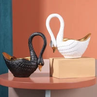 european white swan storage resin decoration creative home living room bedroom tv cabinet decoration gift tray