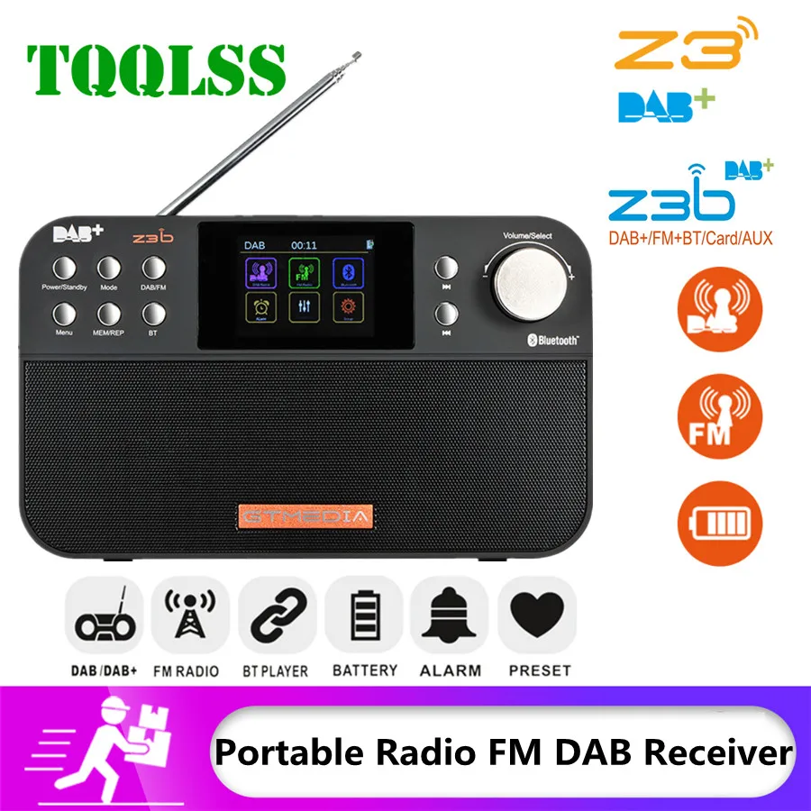 

GTMEDIA Z3B Z3 цифровой приемник Портативный DAB + стерео радио приемное устройство с 2,4 дюймов TFT Дисплей Bluetooth часы-будильник