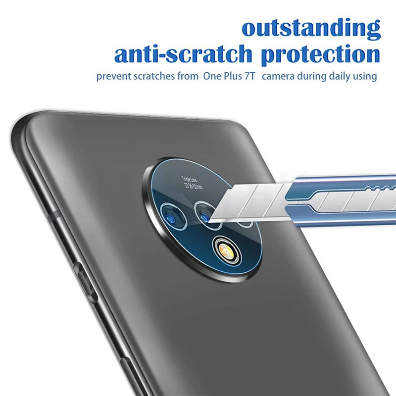 Nano Cristal de c&aacute;mara para OnePlus 7T, pel&iacute;cula protectora de c&aacute;mara para OnePlus 7T, lente de cubierta completa, vidrio templado para OnePlus 7T, 2 uds.-3