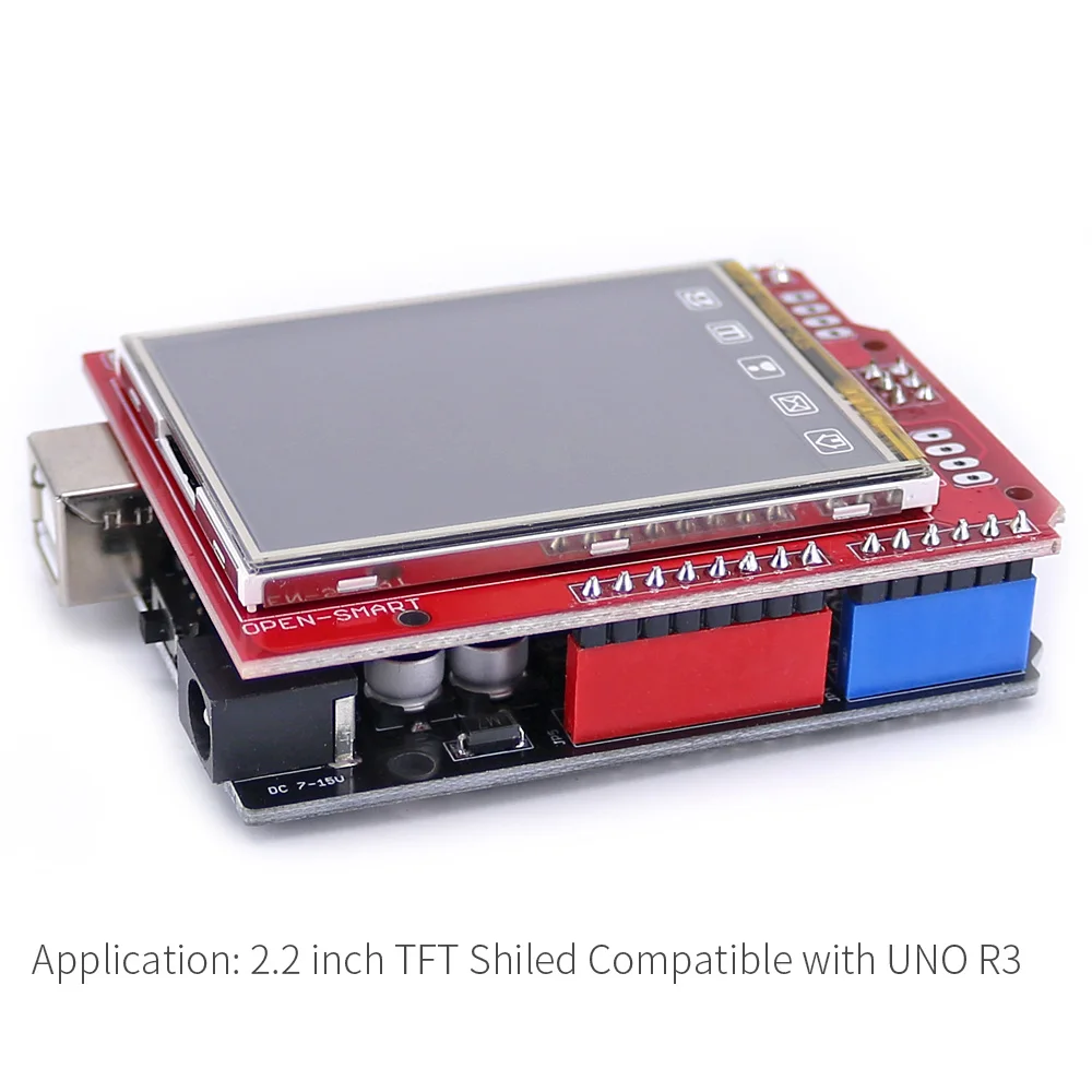 Модуль TFT с ЖК дисплеем 2 дюйма сенсорный экран + Комплект UNO R3 usb кабелем/картой