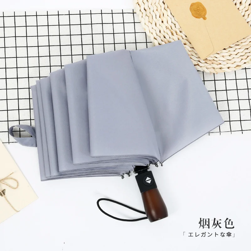 Автоматический автоматический зонт складной с 3 складками 10 ребер большой ручкой