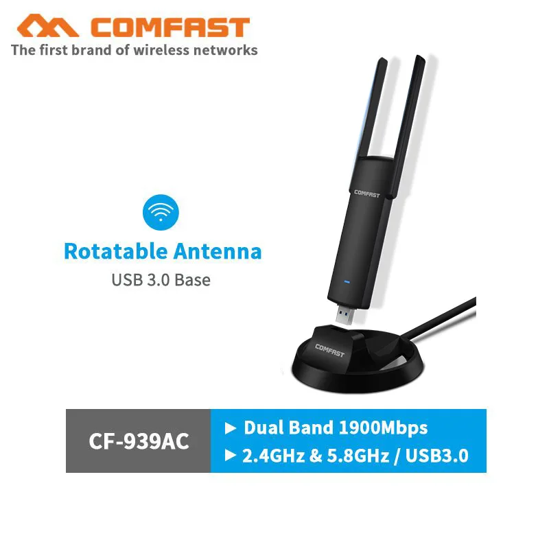COMFAST 1900 Мбит/с 5 ГГц usb Wi-Fi адаптер 802.11b/g/n/ac длинный диапазон wifi приемник