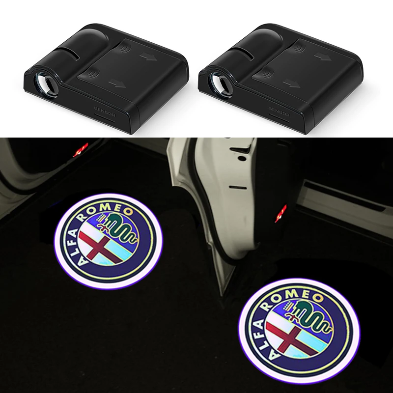 2pcs LED Car Door Welcome Light Laser Projector Logo Ghost shadow For Alfa Romeo 159 Giulietta Giulia Mito Stelvio Brera Spider |