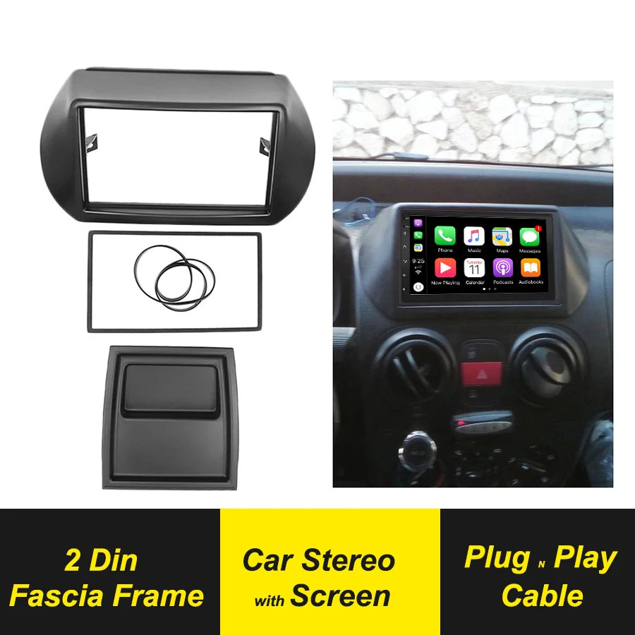 

2 Din Автомобильная панель Fascia Для FIAT Fiorino Qubo для CITROEN Nemo для PEUGEOT Bipper 2008 GPS навигация Android плеер стерео