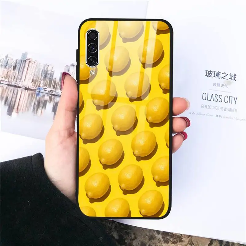 

Cute Fruit Peach Phone Case Tempered glass For Samsung S20 Ultra S7 edge S8 S9 S10 e plus note8 9 10 pro