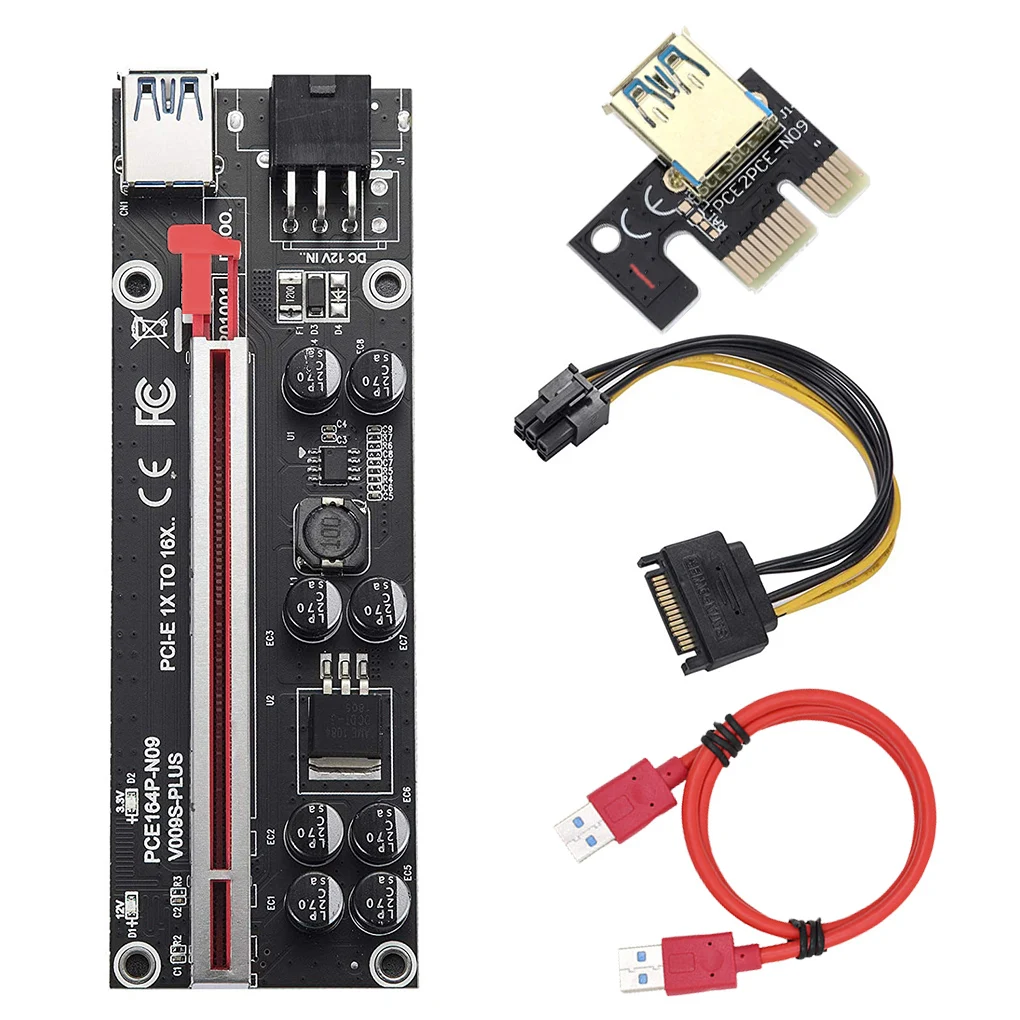 

Новая Райзер-плата 1 шт. Ver009S Plus PCI-E от 1x до 16x, плата адаптера USB 3,0 PCI-E