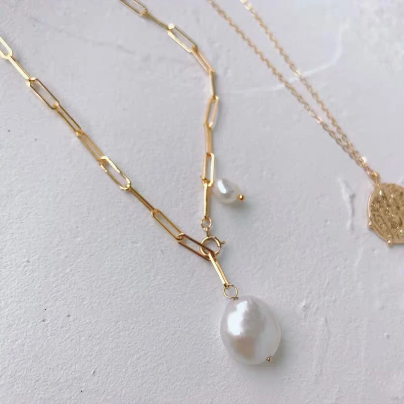 Нестандартное ожерелье из натурального жемчуга в стиле барокко Корейская версия