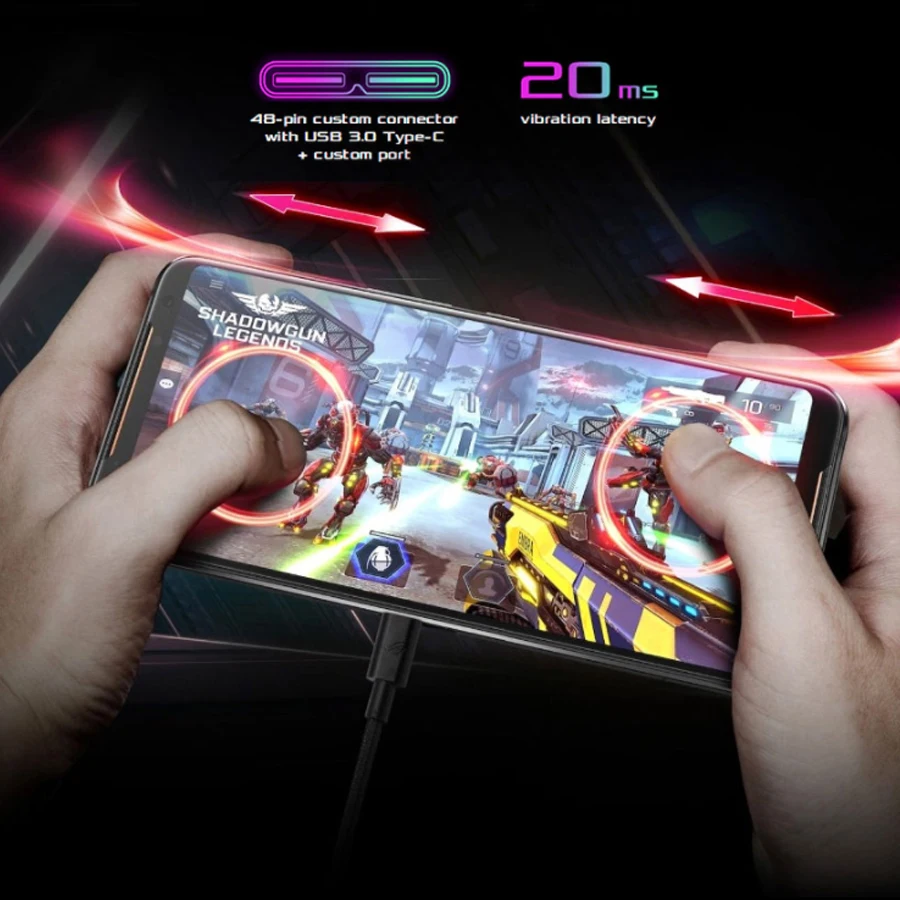 Asus ROG Phone II ZS660KL мобильный телефон 6 59 &quot120 Гц экран 8 Гб 128 ГБ Snapdragon 855 + 6000 мАч 48 Мп