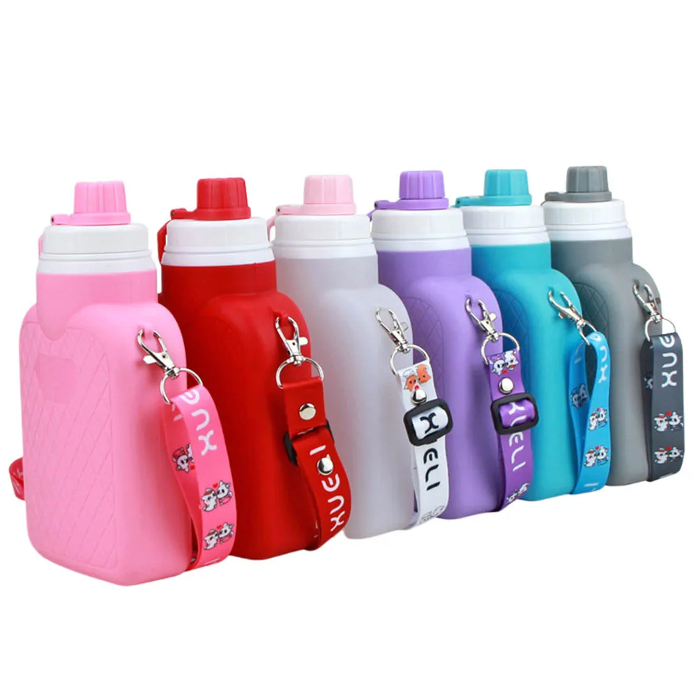 Бутылка для воды с пластиковым крючком и ремнями большая емкость герметичная не