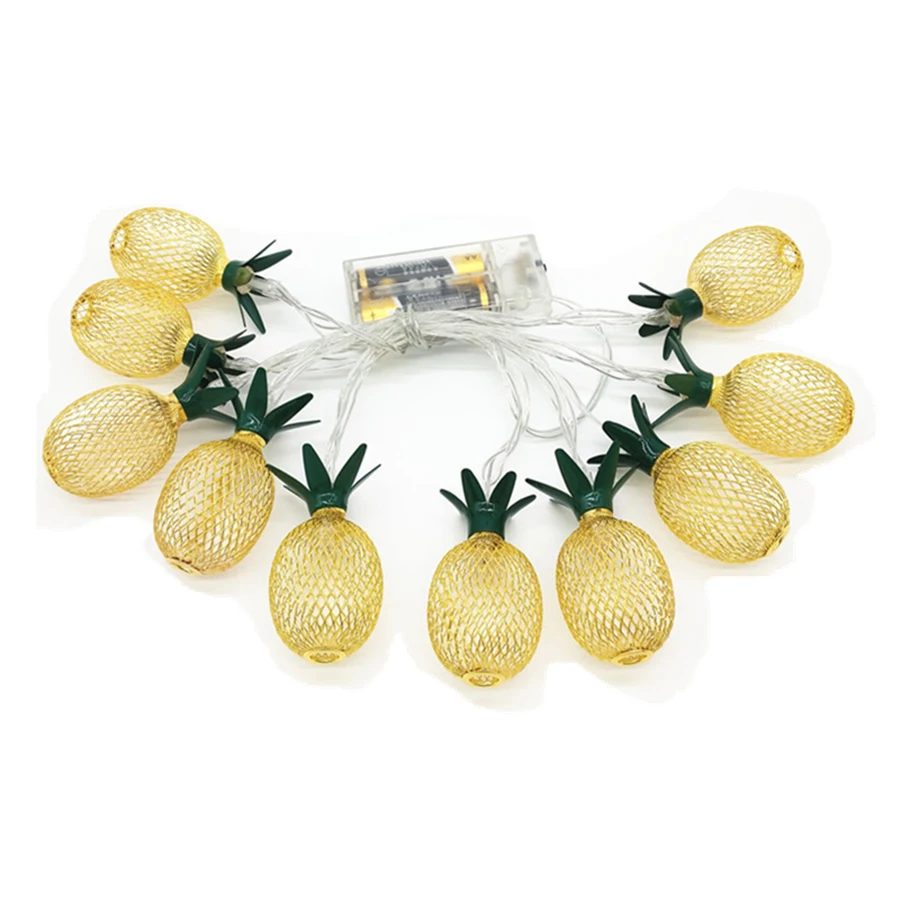 

3M 20 LED Iron Pineapple String Light Battery Operated Fairy String Garland Light Holiday Wedding Party Bedroom Garland Light