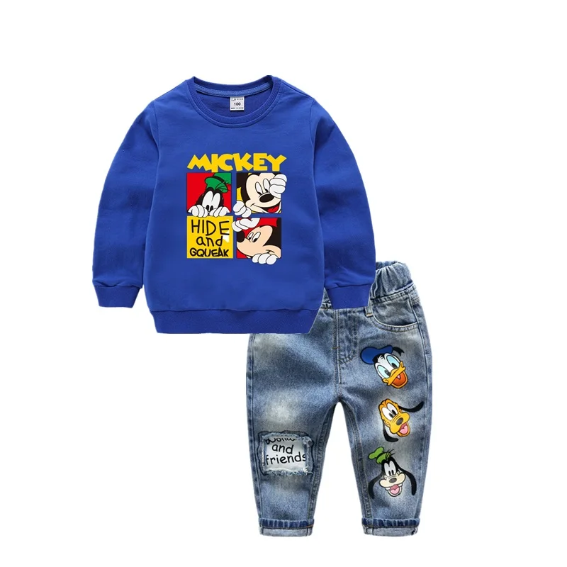 Комплект одежды для маленьких мальчиков и девочек с Микки Маусом детская одежда